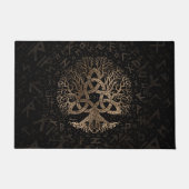 Baum des Lebens mit Triquetra auf Futhark Muster Fußmatte (Vorderseite)