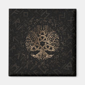 Baum des Lebens mit Triquetra auf Futhark Muster Magnet (Vorne)