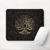 Baum des Lebens mit Triquetra auf Futhark Muster Mousepad (Mit Mouse)