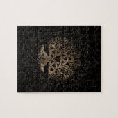 Baum des Lebens mit Triquetra auf Futhark Muster Puzzle (Horizontal)