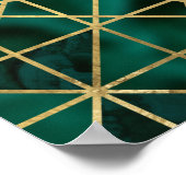 Baum des Lebens mit Triquetra Malachite und Gold Poster (Ecke)