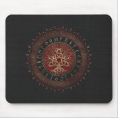 Baum des Lebens mit Triquetra schwarzem rotem Mousepad (Vorne)