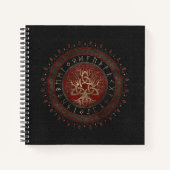 Baum des Lebens mit Triquetra Schwarzes Leder Notizblock (Vorderseite)