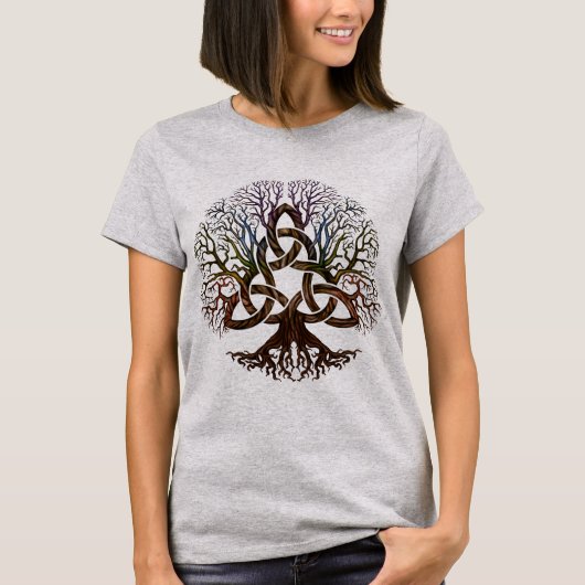 Baum des Lebens mit Triquetra T-Shirt (Vorderseite)