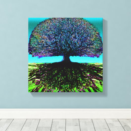 Baum des Lebens Moderne Kunst Leinwanddruck (Insitu (Holzboden))