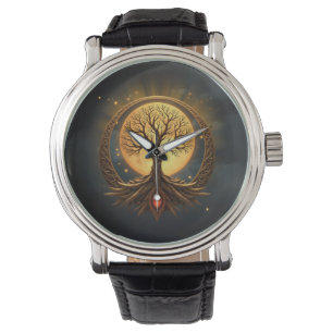 Baum des Lebens – Mondbeschienenes Erwachen Armbanduhr