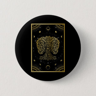 Baum des Lebens Mondphasen Zen Yoga Meditation Ach Button
