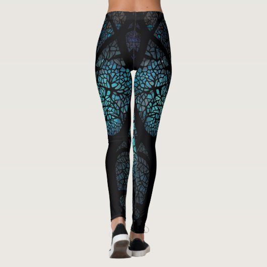 Baum des Lebens - Mosaik des Mystischen Waldes Leggings (Rückseite)