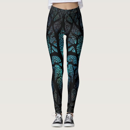 Baum des Lebens - Mosaik des Mystischen Waldes Leggings (Vorderseite)