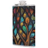 Baum des Lebens Mosaikfarbene Blätter aus festem G Flachmann (Links)