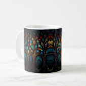 Baum des Lebens Mosaikfarbene Blätter aus festem G Kaffeetasse (Vorderseite Links)