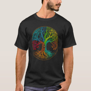 Baum des Lebens Natur Kunst - Psychedelischer Rege T-Shirt