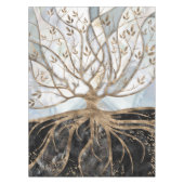 Baum des Lebens - Perle, Gold und schwarzer Marmor Tischdecke (Vorderseite)