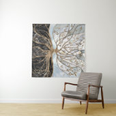 Baum des Lebens - Perle, Gold und schwarzer Marmor Wandteppich (Beispiel (Horizontal))