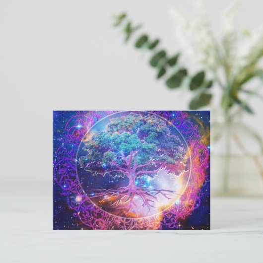 Baum des Lebens Postkarte (Stehend Vorderseite)