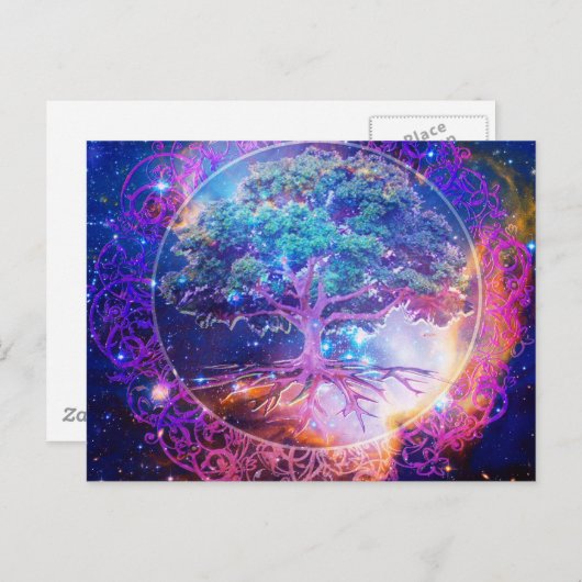 Baum des Lebens Postkarte (Vorne/Hinten)