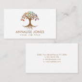 Baum des Lebens - Rainbow Chakra-Blätter Visitenkarte (Vorne/Hinten)