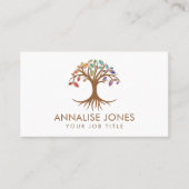 Baum des Lebens - Rainbow Chakra-Blätter Visitenkarte (Vorderseite)