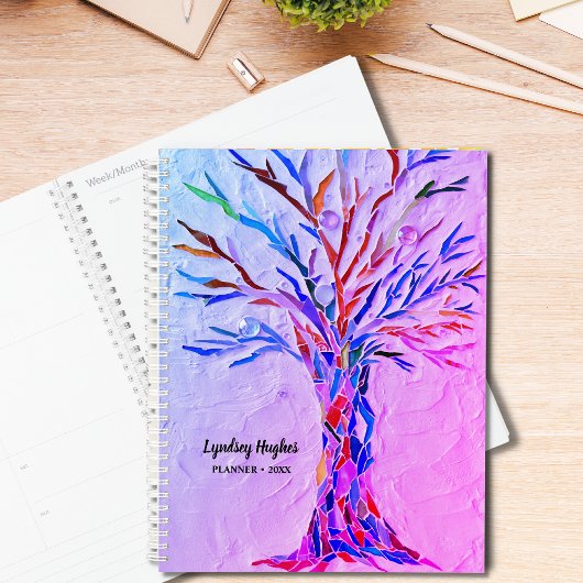 Baum des Lebens Regenbogenfarben Custom Planner Planer