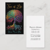 Baum des Lebens Regenbogenfarben Visitenkarte (Vorne/Hinten)