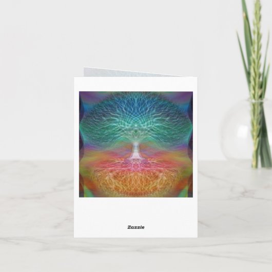 Baum des Lebens Regenbogenherzen Karte (Rückseite)