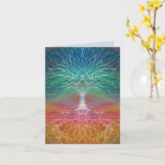 Baum des Lebens Regenbogenherzen Karte (Gelbe Blume)