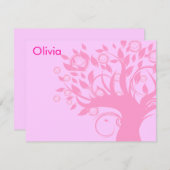 Baum des Lebens Rosa Bat Mitzvah Danke Karte (Vorne/Hinten)