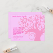 Baum des Lebens Rosa Bat Mitzvah-Projektkarte Karte (Vorderseite/Rückseite Beispiel)