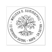 Baum des Lebens runde Adresse Permastempel (Design)