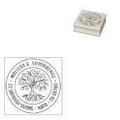 Baum des Lebens runde Adresse V2 Gummistempel (Stempel)