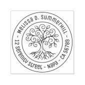 Baum des Lebens runde Adresse V2 Permastempel (Design)