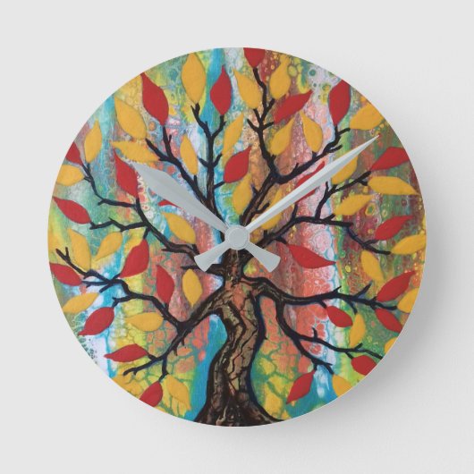 Baum des Lebens Runde Wanduhr (Vorderseite)