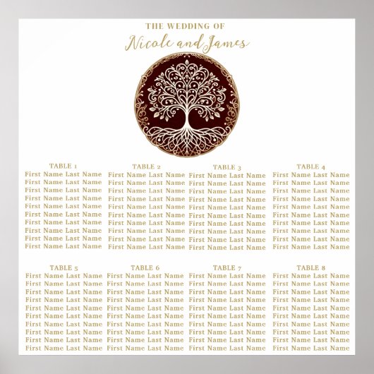 Baum des Lebens Rustikale dunkelrote keltische Sit Poster (Vorne)