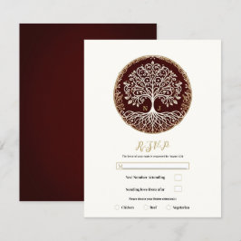 Baum des Lebens Rustikale dunkle rote keltische Ho Einladung