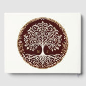 Baum des Lebens Rustikale dunkle rote keltische Ho Gästebuch (Rückseite)