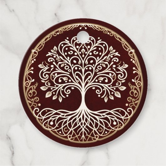 Baum des Lebens Rustikale dunkle rote keltische Ho Geschenkanhänger (Vorderseite)