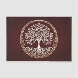 Baum des Lebens Rustikale dunkle rote keltische Ho Seidenpapier