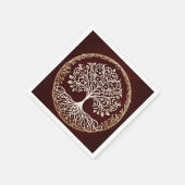 Baum des Lebens Rustikale dunkle rote keltische Ho Serviette (Ecke)