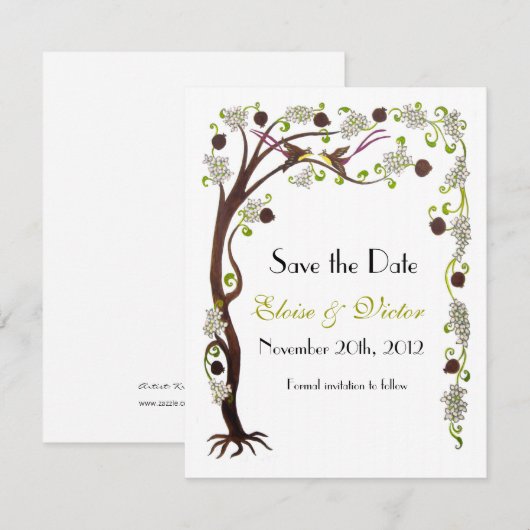 Baum des Lebens Save the Date, vertikal Save The Date (Vorne/Hinten)