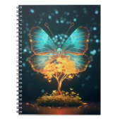 Baum des Lebens Schöne große Schmetterlinge Notizblock (Vorderseite)