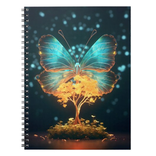 Baum des Lebens Schöne große Schmetterlinge Notizblock (Vorderseite)