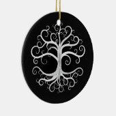 Baum des Lebens Schwarzweiss Keramik Ornament (Rechts)
