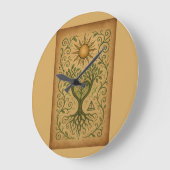 Baum des Lebens Sonnenuhr - Natur & Heiliges Symbo Große Wanduhr (Winkel)