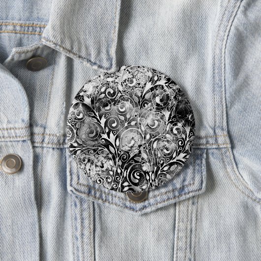 Baum des Lebens - Spiralen Blätter Grunge Stil 1 Button (Beispiel)