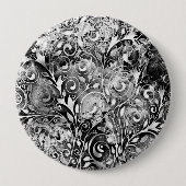 Baum des Lebens - Spiralen Blätter Grunge Stil 1 Button (Vorderseite)