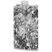 Baum des Lebens - Spiralen Blätter Grunge Stil 1 Flachmann (Links)