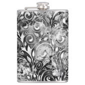 Baum des Lebens - Spiralen Blätter Grunge Stil 1 Flachmann (Vorderseite)