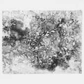 Baum des Lebens - Spiralen Blätter Grunge Stil 1 Fleecedecke (Vorderseite (Horizontal))