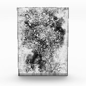 Baum des Lebens - Spiralen Blätter Grunge Stil 1 Fotoblock (Vorderseite)