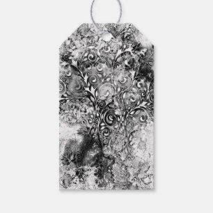 Baum des Lebens - Spiralen Blätter Grunge Stil 1 Geschenkanhänger